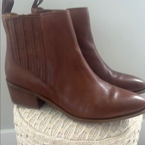 Elegant Brown Leather Ankle Boots
